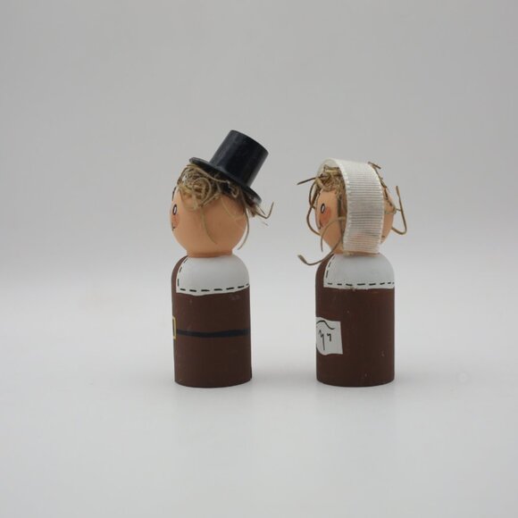 Hand Painted Pilgrim Peg Dolls Pilgrim - Man and Women - Thanksgiving - Fall - Picture 3 of 7